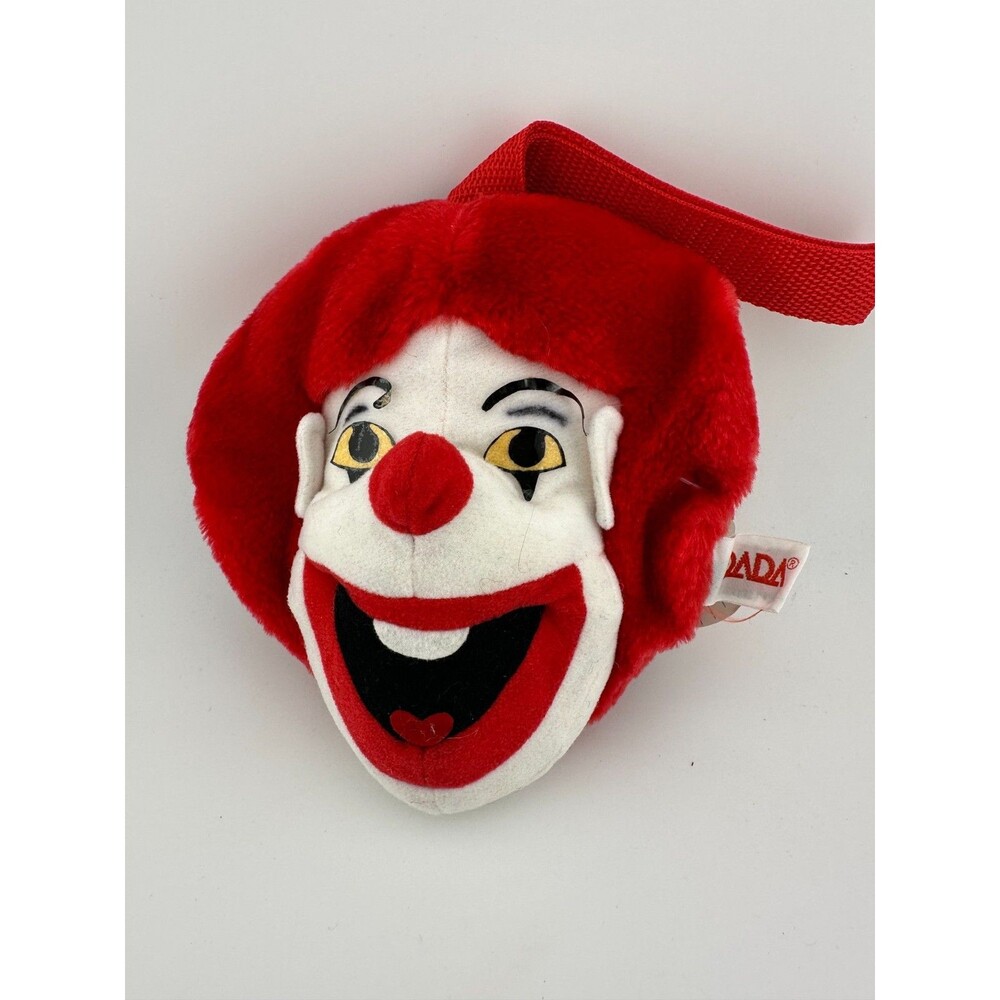 SAMPLE! Vintage Dada Ltd McDonalds Clown Plush Purse Ronald McDonald‎ Zipper Bag